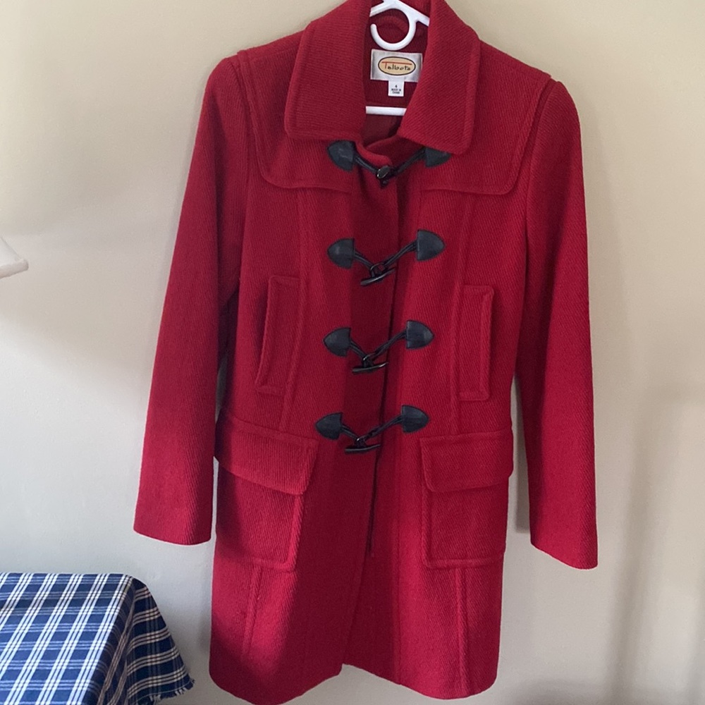 Vintage Talbots Red Duffle/Toggle Coat 4